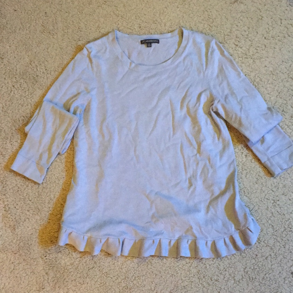 Light blue ruffled sweater